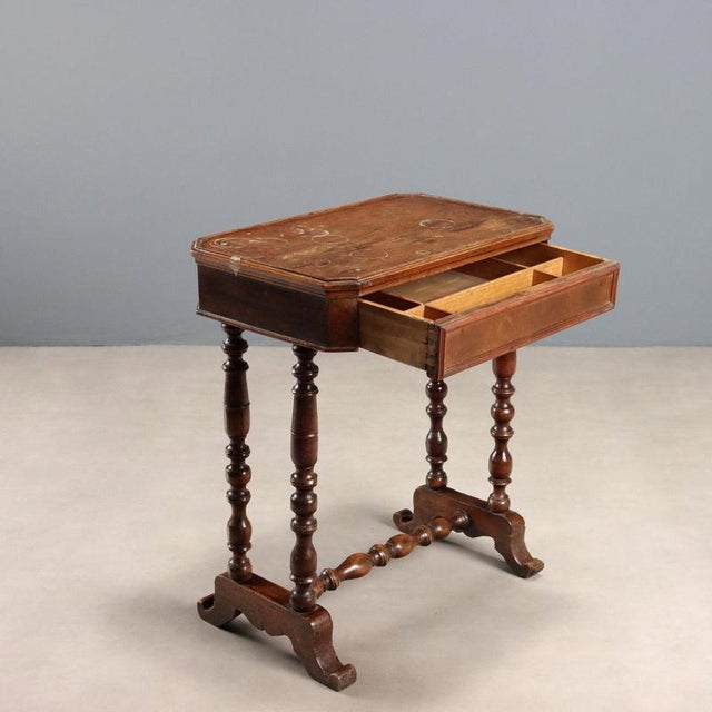 Italian Worktable in Walnut For Sale - Image 3 of 10