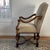 Late 20th Century Vintage Richelieu Arm Chair in Antiqued Wood, Suede and Metallic Studs by Kreiss, a Pair For Sale - Image 5 of 12