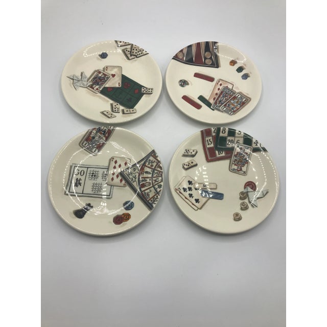 Ceramic French Jeux Games Plates, Set of 4 For Sale - Image 7 of 8