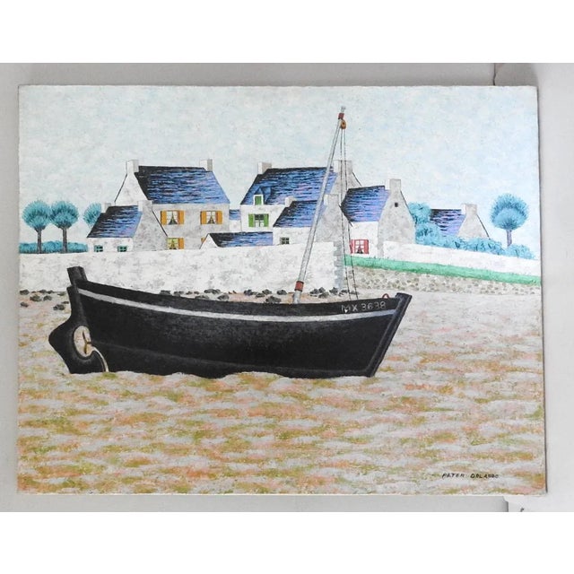 Mid 20th Century French Harbor Painting For Sale - Image 9 of 10