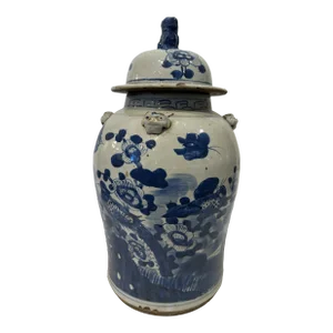 Blue and White Asian Jinger Jar