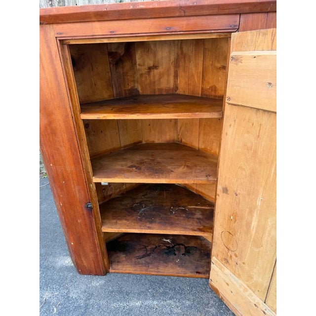 Antique Early American Primitive Style Corner Cabinet For Sale - Image 15 of 17