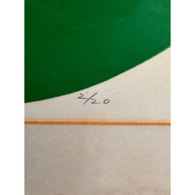 Red Limited Edition Signed + Numbered Geometric Abstract Serigraph , Vintage For Sale - Image 8 of 12
