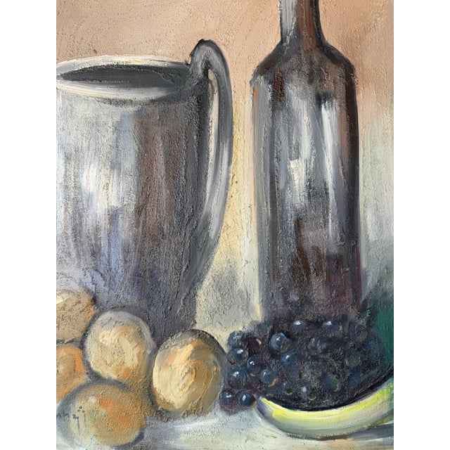 1970s 1970's Vintage Gasper Gunhz Modernist Still Life Mixed-Texture Oil on Canvas Painting, Framed For Sale - Image 5 of 12