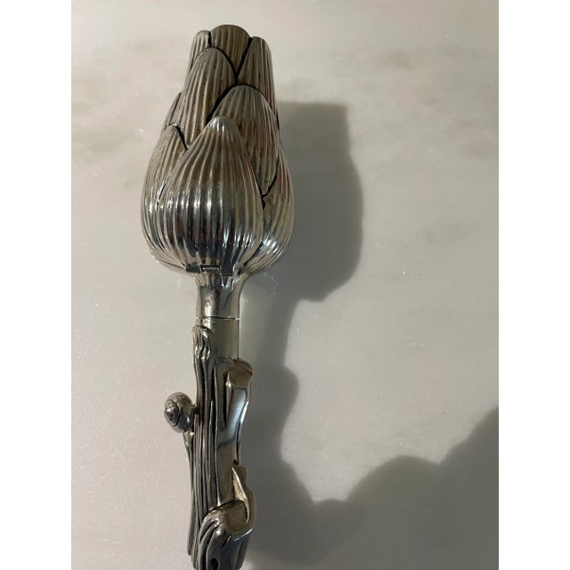 Late 20th Century Silverplate Salt and Pepper Shakers in the Form of Artichokes- A Pair For Sale - Image 10 of 12