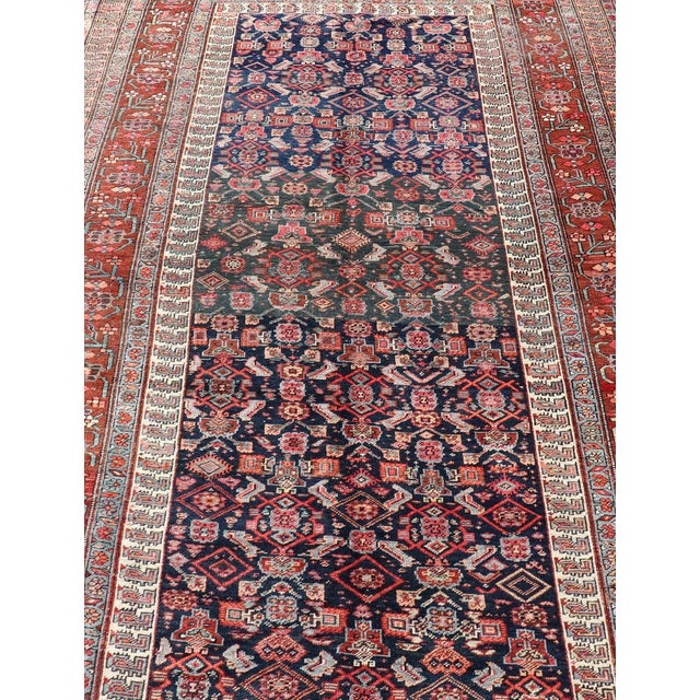 Early 20th Century Antique Persian Bidjar Long Gallery Rug With All-Over Sub-Geometric Design For Sale - Image 5 of 14