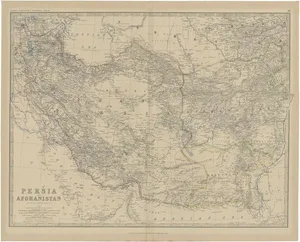 Antique Map of Persia and Afghanistan by Johnston, 1882