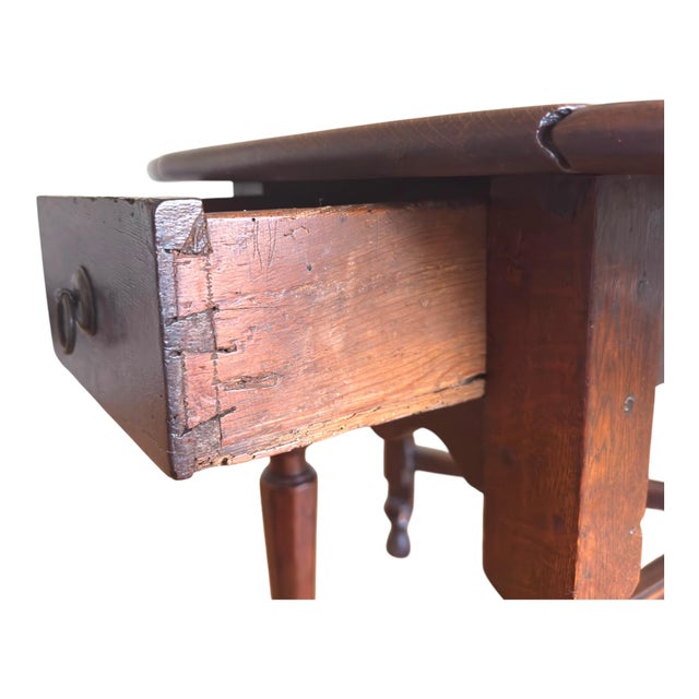 17th Century William & Mary Oak Gateleg Dining Table from Elaine Phillips Provenance, 1690 For Sale - Image 9 of 16