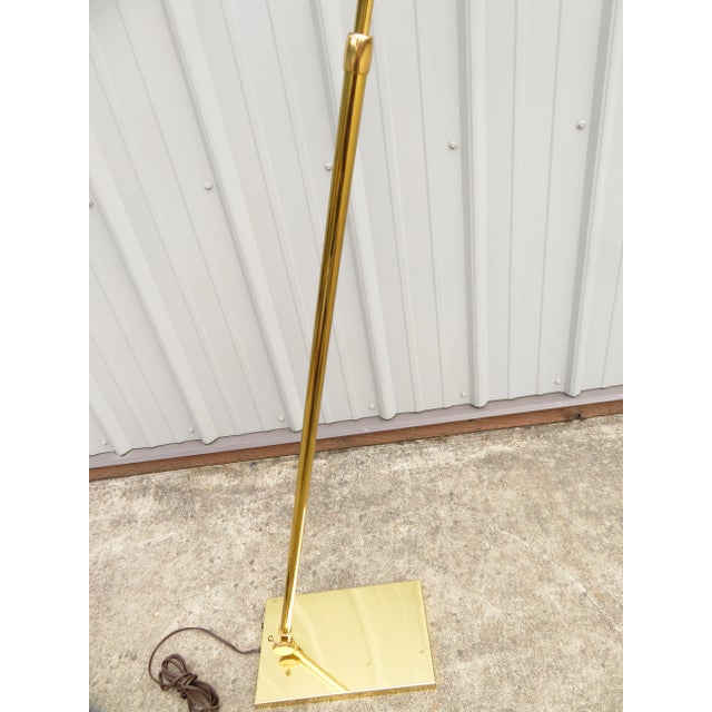 Rare Vintage Mid Century Adjustable Brass Floor Lamp ~ Scandinavian Design For Sale - Image 11 of 17