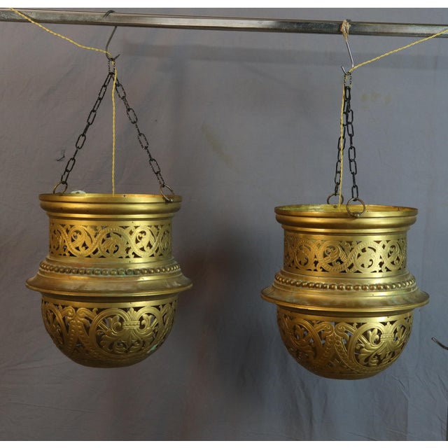 Large Bronze Lanterns, 19th Century, Set of 2 For Sale - Image 3 of 14
