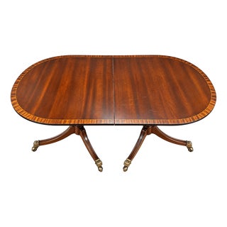Large Extendable English Mahogany Regency Style Table with Brass Claw Legs, 1890s For Sale