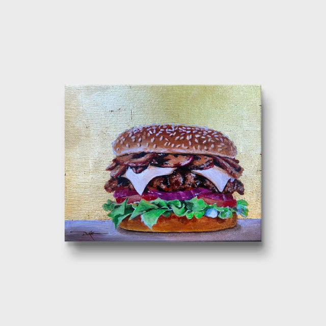 This is a one of a kind original acrylic and gold leaf still life painting by San Diego artist, Duke Windsor. Its...