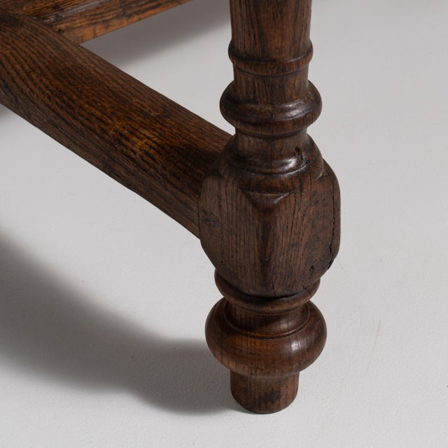 19th Century French Chestnut Brown Oak Table with Single Drawer For Sale - Image 14 of 15