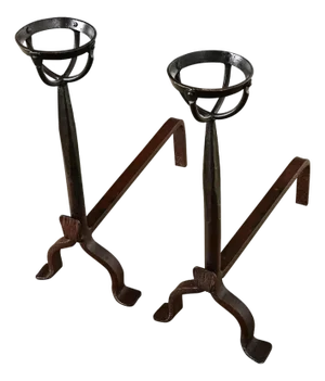 French 18th Century Forged Iron Andirons