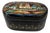 Vintage Russian Hand Painted Laquered Wood Trinket Box For Sale