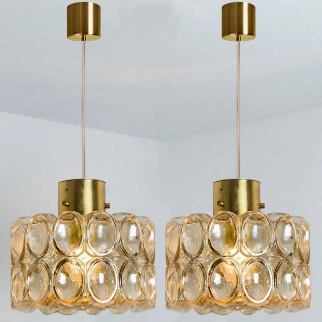 1970s Amber Glass Pendant attributed to Helena Tynell for Glashütte Limburg, 1970s For Sale - Image 5 of 18