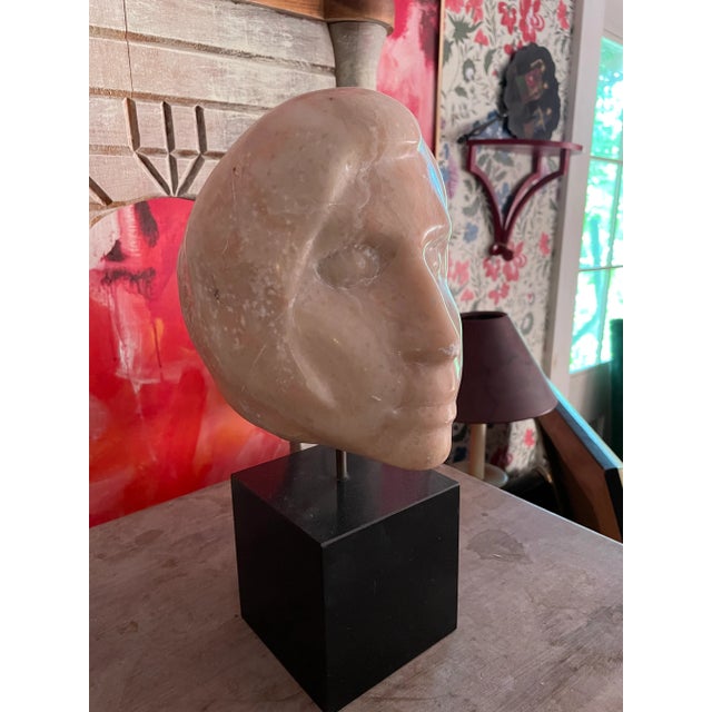 White Marble Figurative Mid Century Bust of a Woman by J Maher. For Sale In New York - Image 6 of 10