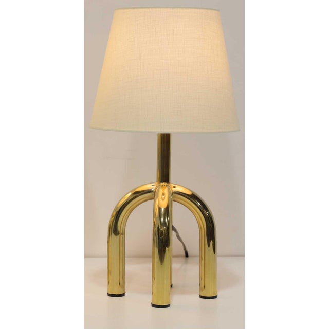 Metal 1980s Danish Brass Finish Lamp For Sale - Image 7 of 7