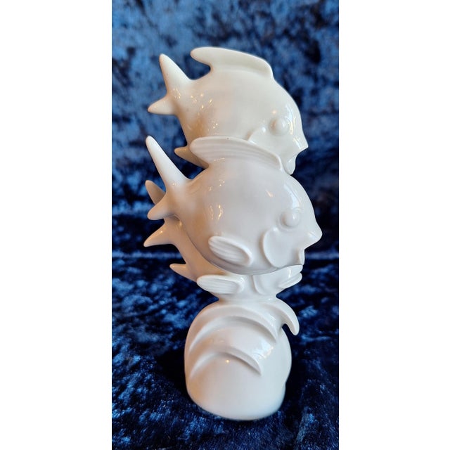 Art Deco Figurine of 3 Fish in White Porcelain by Willi Münch-Khe for Meissen, 1930s For Sale - Image 4 of 7