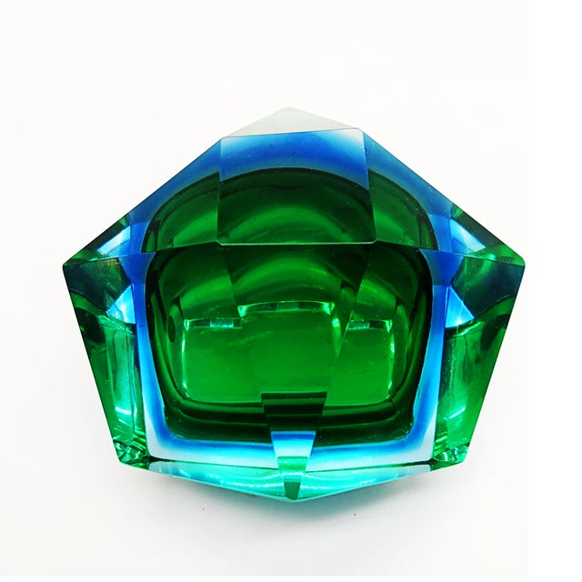 Blue Vintage Italian Ashtray in Murano Glass by Flavio Poli for Seguso, 1960s For Sale - Image 8 of 9