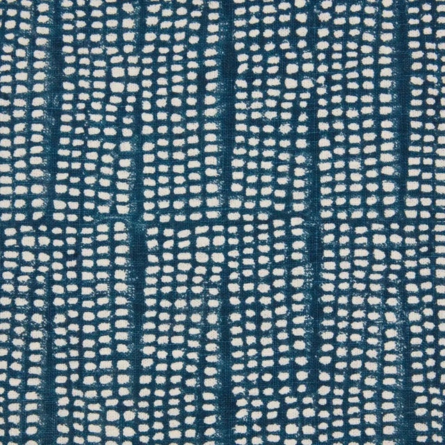 Contemporary Schumacher Noland Block Print Fabric In Indigo For Sale - Image 3 of 4
