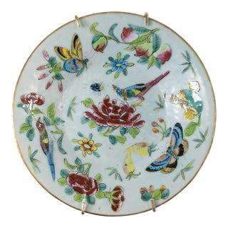 19th Century Chinese Famille Rose Medallion Celadon Decorative Plate For Sale