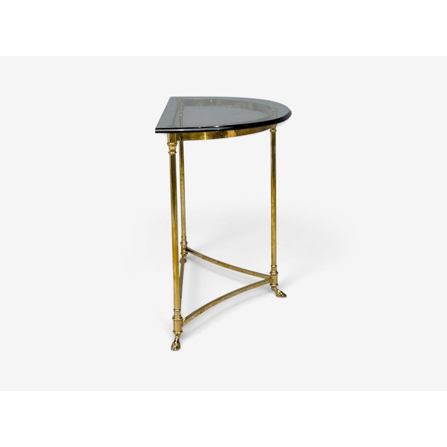 LaBarge, German Modern, Demilune Console Table, Brass, Glass, Germany, 1970s For Sale - Image 13 of 14