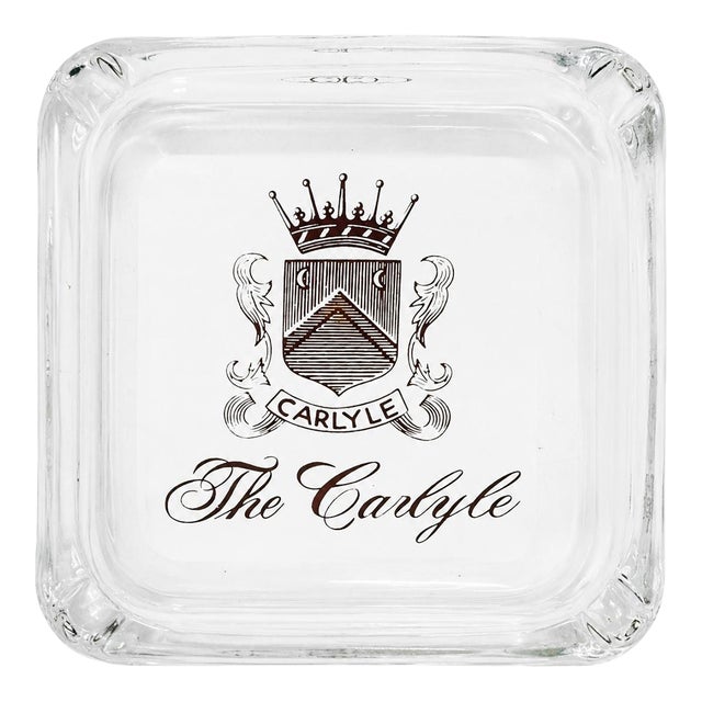 Vintage the Carlyle Hotel Nyc Glass Ashtray Dish New York City For Sale