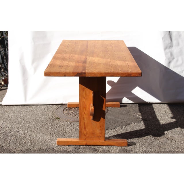 Orange Vintage Danish Dining Table in Pine Wood, 1970s For Sale - Image 8 of 18
