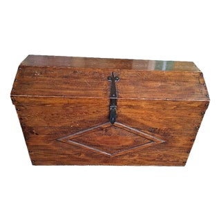 Vintage Trunk in Poplar Wood, 1940s For Sale