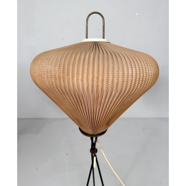Black Mid-Century Tripod Floor Lamp in the style of Georges Leon Rispal, France, 1970s For Sale - Image 8 of 18