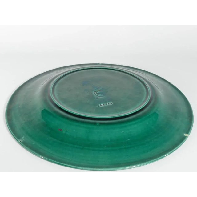 Large Scandinavian Modern Green Plate from Arol Ceramic, Norway, 1950s For Sale - Image 9 of 12