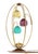 Mid-Century Modern Oval "Bird Cage" Brass Table Lamp Purple Blue Yellow Glass Globe Shades MINT! For Sale - Image 3 of 10
