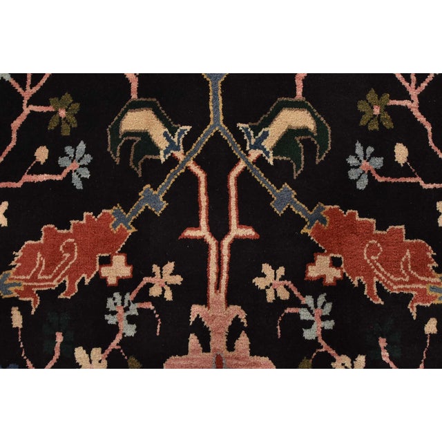 Heriz Rug 5’11” X 8’8” Black Wool Vintage Traditional Hand-Knotted Carpet For Sale - Image 11 of 15