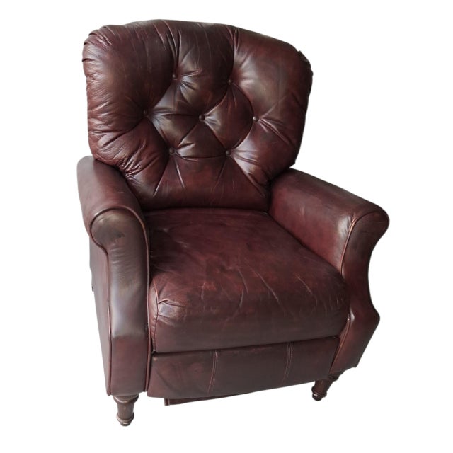 Step Into Ultimate Comfort With This Vintage Lane Chesterfield Leather Recliner For Sale - Image 11 of 12