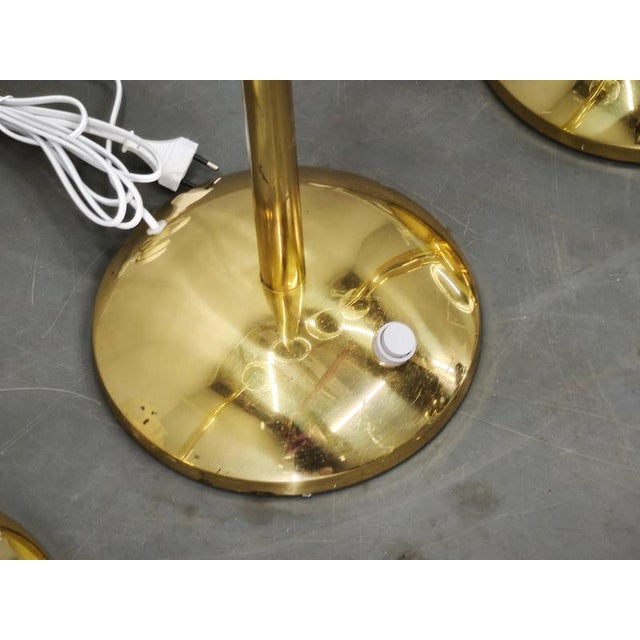 Space Age Brass and Bubble Glass Floor Lamps by Kamenický Šenov 1970s, Set of 4 For Sale - Image 9 of 16