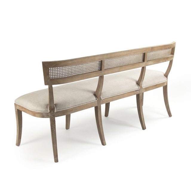 French Country Selborne Cane Back Bench in Cream For Sale - Image 3 of 6