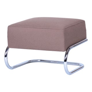 Bauhaus Stool in Chrome and Steel by Robert Slezák for Slezak Factories, Czech, 1930s For Sale