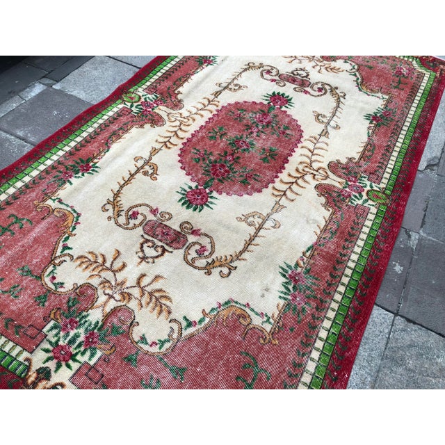 1960s Vintage Turkish Rug - 5′4″ × 9′2″ For Sale - Image 6 of 10