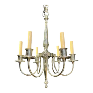 1920’s Caldwell Silver Plated Chandelier 6 Lights