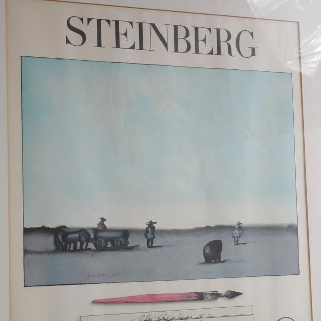 This beautiful lithograph for the Steinberg Exhibition at Galerie Maeght was printed by Mourlot in Paris, France in 1973....