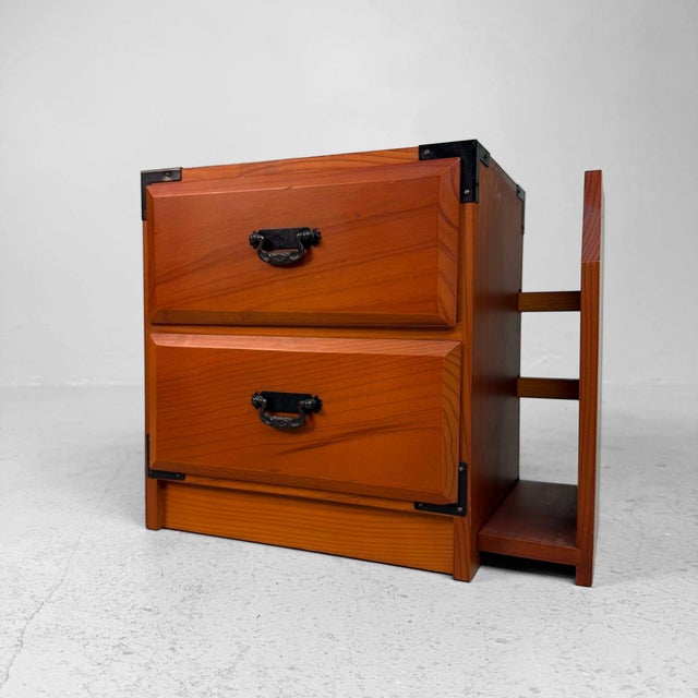 Small Japanese Desk Cabinet with Extendable Bookend, 1980s For Sale - Image 6 of 10