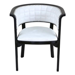 Vintage Armchair in White Leather by M. Kammerer for Thonet, 1980 For Sale