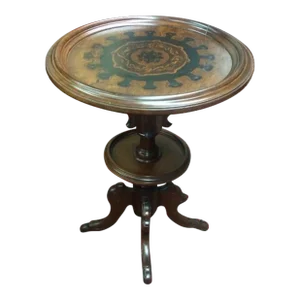 Antique Center Table, Victorian Table Inlaid, Antique Side Table
