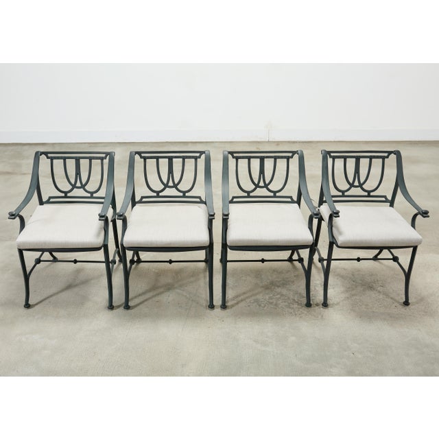 Brown Jordan Set of Four Brown Jordan-Style Neoclassical Garden Armchairs For Sale - Image 4 of 18