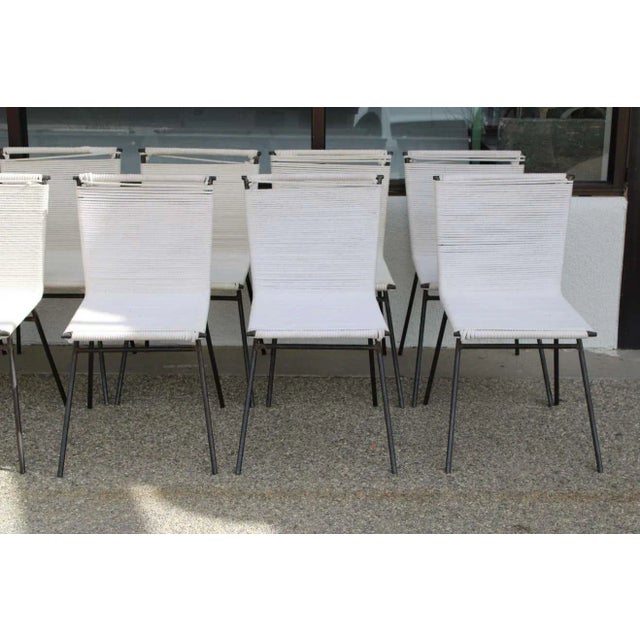 Mid-Century Modern Patio Rope Chairs in the Style of Allan Gould - Set of 10 For Sale - Image 3 of 13