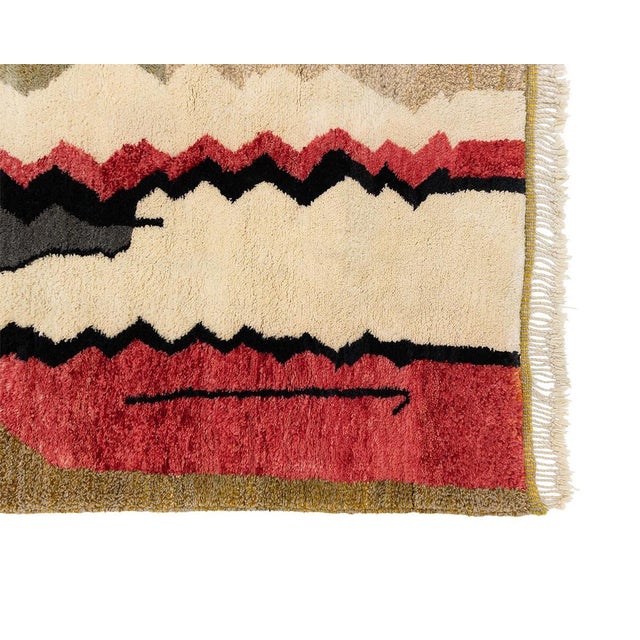 Textile Premium Hand-Knotted Moroccan Wool Rug | 9'8" X 8'5" | One of a Kind For Sale - Image 7 of 10