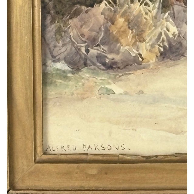 Late 19th Century Alfred Parsons (1847 - 1920) Watercolor of Japanese Hillside View With Travelers For Sale - Image 4 of 9
