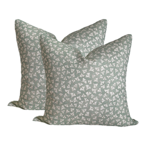 Vera // Eau De Nil by Lauren Servati Textiles Pillows - A Pair