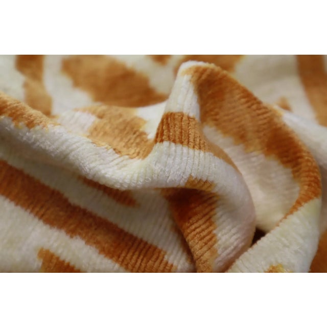 Brown Handmade Light Brown Silk Velvet Throw Pillow & Down Insert For Sale - Image 8 of 12